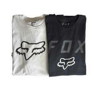 Fox Racing Mens Graphic T-Shirt Lot of 2 Black White Logo XL Motocross Tee